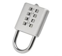 HpLive 1 candado de combinación de 8 dígitos de aleación de zinc con asa de acero, resistente y antirrobo, para armarios y cajas de herramientas (plata)