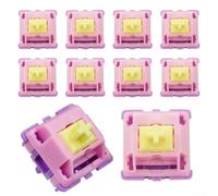 HpLive 10 interruptores de botón mecánicos de 5 pines, diseño optimizado de ruido, interruptores lineales prelubricados para teclado DIY