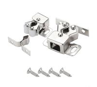 HpLive 10 piezas de cierre de doble rollo para puertas de armario, muebles, acero plateado, 32 mm x 15 mm, fácil instalación, resistente y liso, para