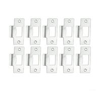 HpLive 10 placas de golpe de puerta de acero inoxidable, placa de cierre de puerta para pestillo de puerta de mortaja, 69 x 37,5 x 0,8 mm