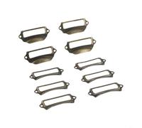 HpLive 10 unidades de soportes para etiquetas de cajón y tirador de hierro, 70 x 30 mm, bronce antiguo, estilo antiguo para archivos de oficina, armarios, armarios de farmacia y