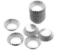 HpLive 100 moldes para tartas de huevo, moldes para tartas, moldes de aluminio reutilizables para hornear magdalenas y galletas, antiadherentes para una fácil extracción, excelente