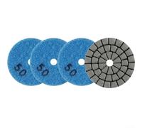 HpLive 4 discos abrasivos de 50 mm, mojado y seco, almohadilla de pulido de grano abrasivo y resina para granito, mármol, azulejos flexibles para amoladora angular (4 unidades de grano 50)