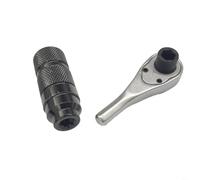 HpLive 4 en 1 para mini llaves de carraca con cabeza desmontable y vaso bidireccional de 72 dientes para destornillador de 1/4 pulgadas, acero negro (1set)