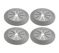 HpLive 4 piezas cubierta de paso de cable y gestión de cables Grommet para escritorio armario PVC 55 x 55 x 5 mm hasta 40 mm agujero blanco negro gris oficina (gris)