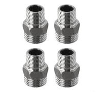 HpLive 4 piezas de acero inoxidable roscado G1 x G3/4 pulgadas recta doble rosca reductor para tubería de agua