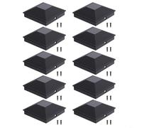 HpLive 4 tapas para postes de valla de 5 pulgadas, tapas de valla para postes cuadrados de madera, tapas de polipropileno resistentes a la intemperie (10 unidades)