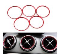 HpLive 5 piezas de aluminio rojo cubierta de salida de aire anillo decorativo para Mercedes-Benz Clase A W176 A200 A180 A220 CC Clase B CLA GLA interior