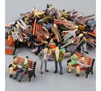 HpLive 50 modelos de trenes arquitectónicos sentados de pie modelo personas pasajero figuras+6 banco tren ferrocarril diseño escala 1:75
