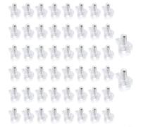 HpLive 50 unidades de soportes transparentes para estanterías con pasador de metal, soportes de plástico para estantes de armarios, 5 mm de diámetro para herrajes robustos para muebles, 11 x 17 mm