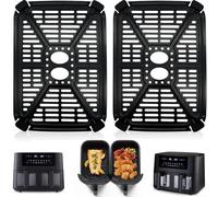 HpLive Air Fryer - Sartén parrilla de acero inoxidable para freidoras de aire caliente, placa Crisper con separador de aceite y revestimiento antiadherente, apto para lavavajillas (2 unidades)