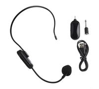 HpLive Auriculares inalámbricos recargables, micrófono inalámbrico de 2,4 GHz con receptor, alcance de 30 m, para amplificadores de voz, sistemas de megafonía, mezcladores, karaoke