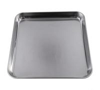 HpLive Bandeja para hornear, bandeja de horno de acero inoxidable para galletas, bandeja de horno duradera con conducción uniforme del calor, rectangular (25 x 25 x 2,5 cm)