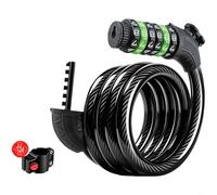 HpLive Candado para bicicleta, candado con cable, candado de combinación, accesorios para bicicleta robustos para protección antirrobo, código de 6 dígitos y cuerda de acero de 11 mm, resistente a la