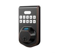 HpLive Cerradura Electrónica De La Puerta, Cerradura De Huella Digital Para Puertas De Madera Con Huella Dactilar Y Código Número, Cerradura De Entrada Sin Clave(C)