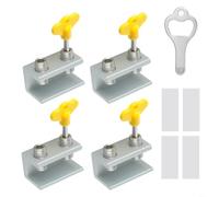HpLive Cerraduras para ventanas correderas, juego de 1/4 cierres ajustables para ventanas correderas y puertas, llaves y tornillos dobles (40 mm Ag-Al double*4)
