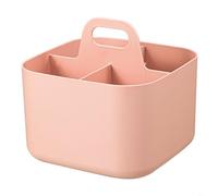 HpLive Cesta de almacenamiento apilable con asa, caja organizadora versátil de plástico para oficina y hogar, pies antideslizantes, bandeja separadora extraíble, diseño moderno, 16,5 x 16,5 x 10,5