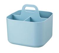 HpLive Cesta de almacenamiento apilable con asa, caja organizadora versátil de plástico para oficina y hogar, pies antideslizantes, bandeja separadora extraíble, diseño moderno, 16,5 x 16,5 x 10,5