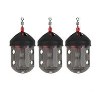 HpLive Cesta de cebo para pesca de carpas y gusanos, cesta para cebos básicos, accesorios de pesca, accesorios para carpas salvajes, cachos y barbos, color negro, transparente, gris (3 unidades)