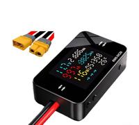 HpLive Comprobador de carga de batería y medidor de potencia para motocicletas eléctricas DC 8-80 V con pantalla LCD para sistemas solares y aplicaciones de carga EV (para XT-60-25A)