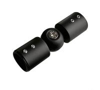 HpLive Conector de esquina para barra de cortina, barra de cortina ajustable, conector de esquina de acero inoxidable para cabina de ducha y ventanal, ángulo de 90 - 180° (25 mm negro)