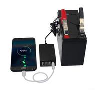 HpLive Convertidor CC con pinza de cocodrilo, CC con clip de batería de 12 V/24 V a 5 V, 4 puertos, cargador USB, adaptador multipuerto para teléfonos móviles, tabletas, dispositivos de navegación