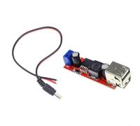 HpLive Convertidor hacia abajo de CC de 9 V, 12 V, 24 V, 36 V a 5 V, 3 A, con salida USB dual, alta el 92 %, compatible con dispositivos USB de 5 V, carcasa ABS (cable USB dual de 30 cm)