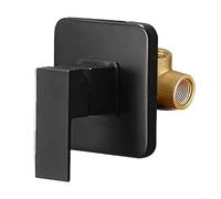 HpLive Cuerpo de válvula en la pared para ducha oculta de cobre, válvula única incorporada para baño, adecuado para instalación empotrada para controlar el flujo de agua (negro)