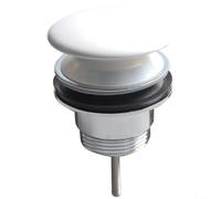 HpLive Desagüe de lavabo, desagüe para lavabo, tapón de lavabo de baño, desagüe de liberación rápida con tapa blanca, apertura rápida y anillo de silicona, latón resistente