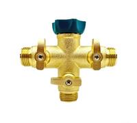 HpLive Distribuidor de manguera de jardín de latón de 3 vías con mango cómodo y válvulas individuales, conexión de 3/4 pulgadas para alta presión hasta 1,2 MPa(G3/4)