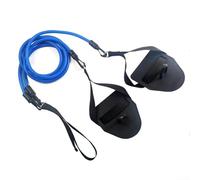 HpLive Entrenador de natación con banda de resistencia y aletas, entrenamiento de fuerza de brazos, TPE altamente elástico para mejora técnica, para ejercicios de interior y exterior (azul 40 lb)