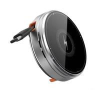 HpLive Estación de carga inalámbrica magnética, cargador inalámbrico magnético de 15 W, con cable extensible para smartphone, reloj inteligente y auriculares (plata)