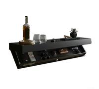 HpLive Estantería de pared oculta de diseño con compartimento secreto, de madera, 40 x 21 x 7,2 cm, para baño, salón, cocina, compartimento escondido para objetos de valor (negro)