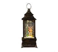 HpLive Farolillo musical de Navidad con Papá Noel, funciona con USB y pilas, decoración de oro retro para salón, chimenea, mesa de fiesta (ciervos y árboles)