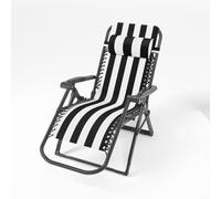 HpLive Funda de repuesto para silla de jardín, para textileno, resistente a la intemperie y al desgarro, utilizable por ambos lados, 160 x 48 cm, para sillas cero, incluye tornillos (negro)