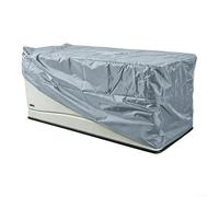HpLive Funda para caja de almacenamiento, funda para armario de jardín, resistente a la intemperie, funda para muebles de exterior, impermeable, con cordón ajustable, tejido Oxford (gris 123 cm)