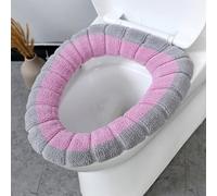 HpLive Funda para gafas de inodoro, funda para asiento de inodoro, funda de punto suave, para asientos ovalados, lavable con asa para un fácil montaje, extra gruesa y cálida, 30 x 30 (rosa)