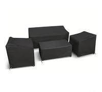 HpLive Funda para muebles de jardín, 4 piezas, de tela Oxford resistente, resistente al agua, para sillas de jardín, sofás y mesas (negro 200D)