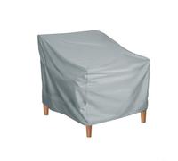 HpLive Funda protectora para muebles de jardín, funda para silla, lona impermeable, protección premium para sillas apilables y barbacoas, tejido Oxford 190T resistente con cordón, gris, versátil (L)