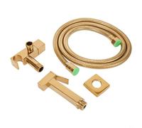 HpLive Grifo de lavabo de latón, pulverizador de bidé de mano montado en la pared, inodoro de ducha higiénico, pulverizador de bidé de agua caliente (dorado)