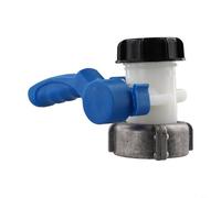 HpLive IBC DN40/DN50 - Tapón adaptador para depósito de agua y barril de lluvia, válvula DN40/DN50 con tuerca de unión de aluminio, material de HDPE resistente para 75 mm y 62 mm de rosca gruesa IBC