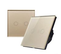 HpLive Interruptor de luz táctil de 2 vías de 1 vía, regulador de intensidad para luces LED, doble regulador para lámpara LED/bombilla, interruptor de luz táctil con panel de cristal y LED de estado
