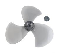 HpLive Juego de 1 aspas de ventilador de repuesto de 16 pulgadas con 3 aspas y cubierta de tuerca de plástico estable, compatible con ventiladores de pie estándar diferentes (gris)