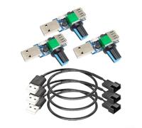 HpLive Juego de 3 controladores de velocidad USB con cable de 30 cm para carcasa de PC, ventilador de refrigeración de 5 V