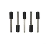 HpLive Juego de 5 mandriles de lija de 1/8 pulgadas, vástago de goma y metal para herramientas giratorias de 12,7/6,35/9,5 mm, negro plateado, adecuado para lijar madera, fibra de vidrio (6,35 mm)