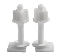 HpLive Juego de reparación de asiento de inodoro, pernos de bisagra de plástico con tornillos de fijación y arandelas, accesorio blanco para tapa de inodoro, montaje y fijación en el baño