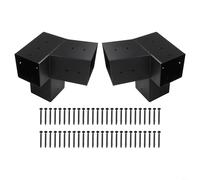 HpLive Juego de soporte para pérgola, conector de poste con montaje en pared y tornillos para postes de madera, resistente a la intemperie para porche, cenador de jardín (izquierda 15°+derecha 15°)