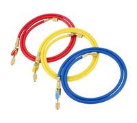 HpLive Kit de manguera HVAC tricolor con válvula de bola compacta para refrigeración de aire acondicionado R410A R134A, 1/4", aleación de latón, 1,5 m, 1,8 m(B)