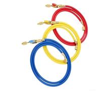 HpLive Kit de manguera HVAC tricolor con válvula de bola compacta para refrigeración de aire acondicionado R410A R134A, 1/4", aleación de latón, 1,5 m, 1,8 m (D)
