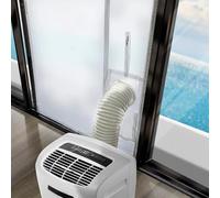 HpLive Kit portátil de ventilación de puerta corredera CA, kit de sellado de puerta para aire acondicionado portátil, soporte de manguera doble con cremallera (90 x 210 cm)